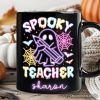Spooky Teacher Neon Ghost Personalized Mug, Retro Halloween Gift with Custom Name for Educators Spooky Teacher Neon Ghost Personalized Mug, Retro Halloween Gift with Custom Name for Educators