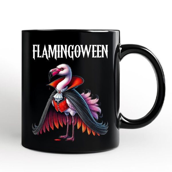 Spooky Vampire Flamingo Personalized Mug, Halloween Dracula Bird Gift with Custom Name Spooky Vampire Flamingo Personalized Mug, Halloween Dracula Bird Gift with Custom Name