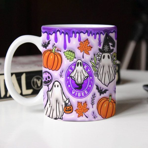 Spooky Vibes With Pumpkin Halloween Personalized Gift Mug HO82 891336