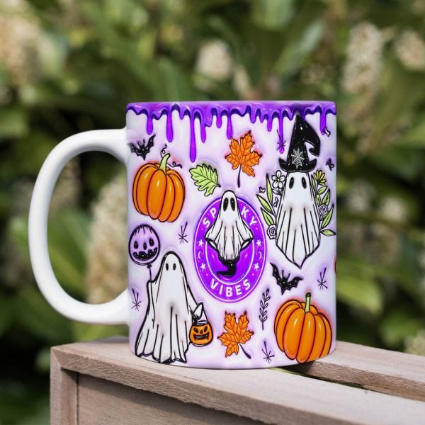 Spooky Vibes With Pumpkin Halloween Personalized Gift Mug HO82 891336
