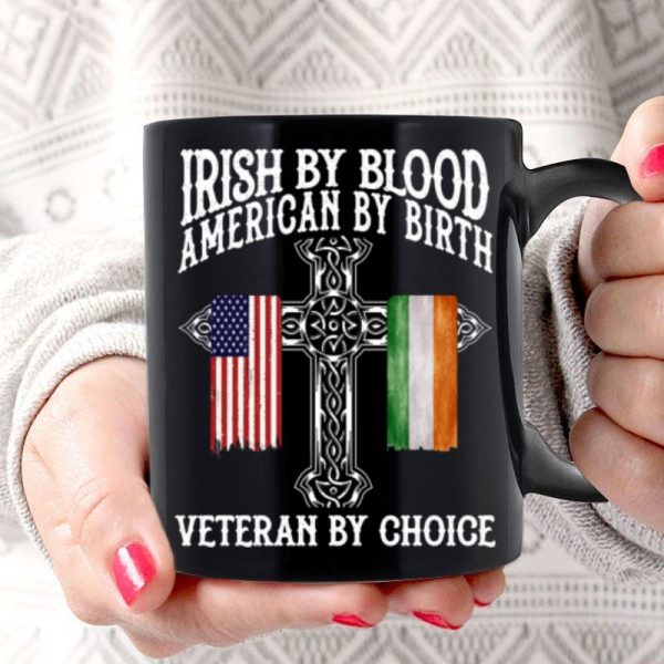 St. Patrick's Day Irish By Blood American By Birth Personalized Mug, Customize Title