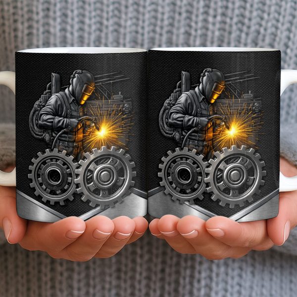 Stay Bold And Inspired, Featuring Welding Helmet And Gears - Personalized Custom Coffee Mug - JBS112_MG