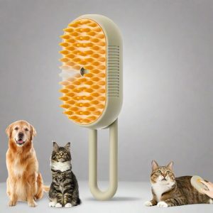 Steamy Pet Brush With Built-In Sprayer