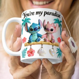 Sti You're My Paradise - Personalized White Edge-to-Edge Mug - Gift For Couple, Fan Movies HH01