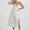 Strappy Back Tie-Up Corset Midi Dress