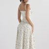 Strappy Back Tie-Up Corset Midi Dress