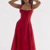 Strappy Back Tie-Up Corset Midi Dress