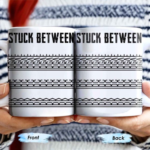 Stuck Between With Chain Link Patterns - Personalized Custom Coffee Mug - FAM384_MG Stuck Between With Chain Link Patterns - Personalized Custom Coffee Mug - FAM384_MG