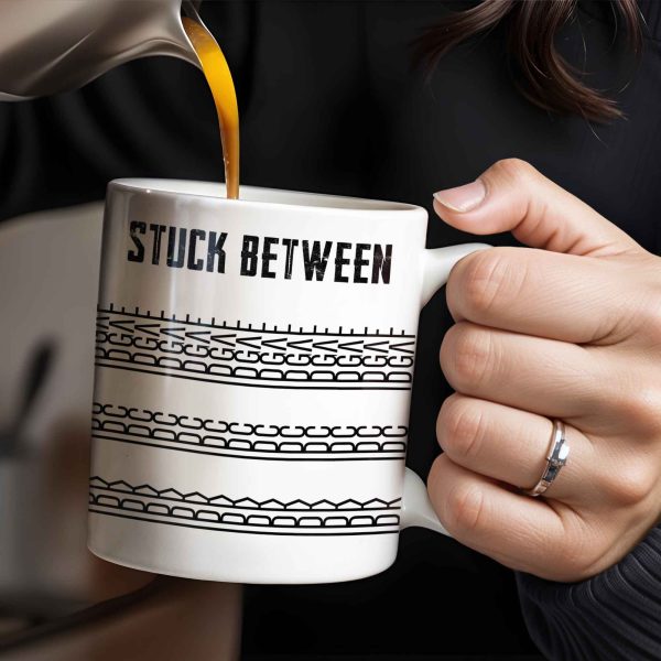 Stuck Between With Chain Link Patterns - Personalized Custom Coffee Mug - FAM384_MG Stuck Between With Chain Link Patterns - Personalized Custom Coffee Mug - FAM384_MG