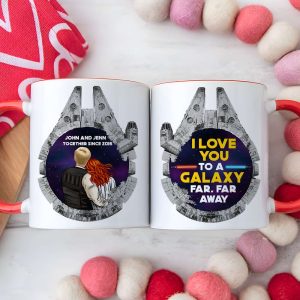 Stwa I Love You To The Galaxy Far, Far Away - Personalized Accent Mug - Gift For Couple, Husband Wife, Anniversary Gift NA94