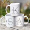 Subtle Initial and Custom Name Birthday Gift For Family Best Friends Personalized Coffee Mug