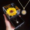 Sunflower Necklace Gift Set with Artificial Flower Box Sunflower Necklace Gift Set with Artificial Flower Box