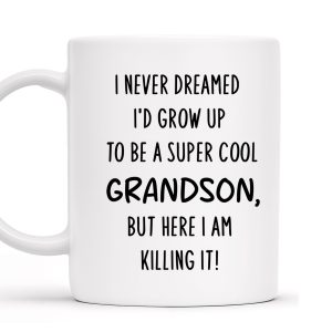 Super Cool Grandson Mug With Inspirational Quote - Personalized Custom Coffee Mug - GSN028_MG