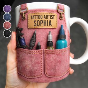 Tattoo Artist Customized Name With Tattoo Machines And Ink Bottles - Personalized Custom Coffee Mug - JBS002_MG