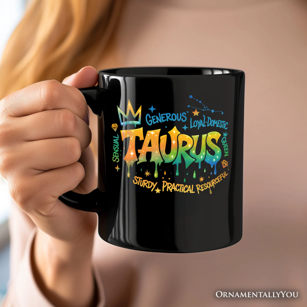 Taurus Graffiti Zodiac Personalized Mug, Street Style Astrology Horoscope Gift with Custom Name Taurus Graffiti Zodiac Personalized Mug, Street Style Astrology Horoscope Gift with Custom Name