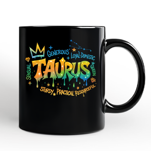 Taurus Graffiti Zodiac Personalized Mug, Street Style Astrology Horoscope Gift with Custom Name Taurus Graffiti Zodiac Personalized Mug, Street Style Astrology Horoscope Gift with Custom Name