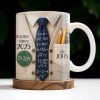 Teacher Since 2025, Pi=3.14 Necktie, Shirt, Pencil, Brush, Mathematical Equations - Personalized Custom Coffee Mug - TEACH001_MG