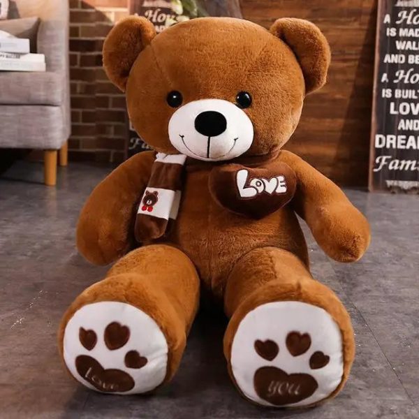 Teddy Bear Plush Toy with Scarf Soft Stuffed Animal for Kids and Lovers