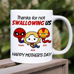 Thank Mom For Not Swallowing Us - Personalized Coffee Mug - Mother's Gift 04nahn100223