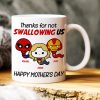 Thank Super Mom For Not Swallowing Us - Personalized Coffee Mug - Mother's Gift