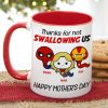 Thank Super Mom For Not Swallowing Us - Personalized Coffee Mug - Mother's Gift