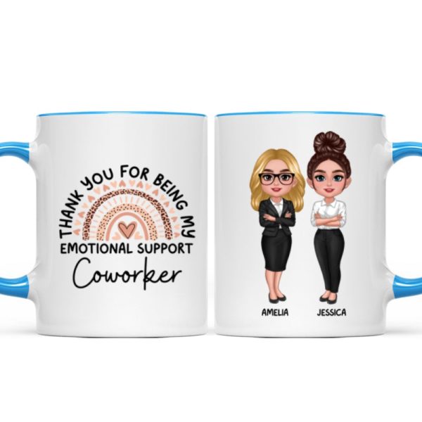 Thank You For Being My Emotional Support Coworker Gift For Colleagues Personalized Mug