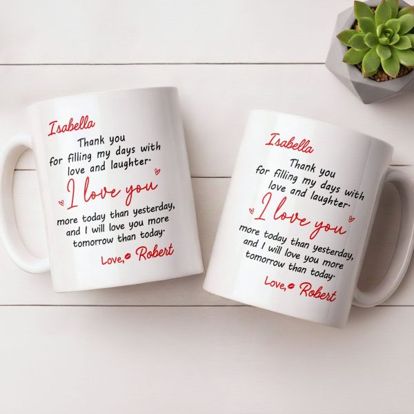 Thank You For Filling My Days With Hearts - Personalized Custom Coffee Mug - CPL1374_MG Thank You For Filling My Days With Hearts - Personalized Custom Coffee Mug - CPL1374_MG