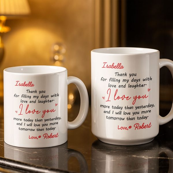 Thank You For Filling My Days With Hearts - Personalized Custom Coffee Mug - CPL1374_MG Thank You For Filling My Days With Hearts - Personalized Custom Coffee Mug - CPL1374_MG