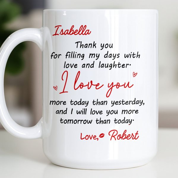 Thank You For Filling My Days With Hearts - Personalized Custom Coffee Mug - CPL1374_MG Thank You For Filling My Days With Hearts - Personalized Custom Coffee Mug - CPL1374_MG