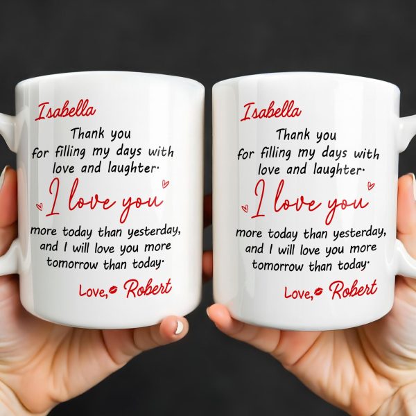 Thank You For Filling My Days With Hearts - Personalized Custom Coffee Mug - CPL1374_MG Thank You For Filling My Days With Hearts - Personalized Custom Coffee Mug - CPL1374_MG