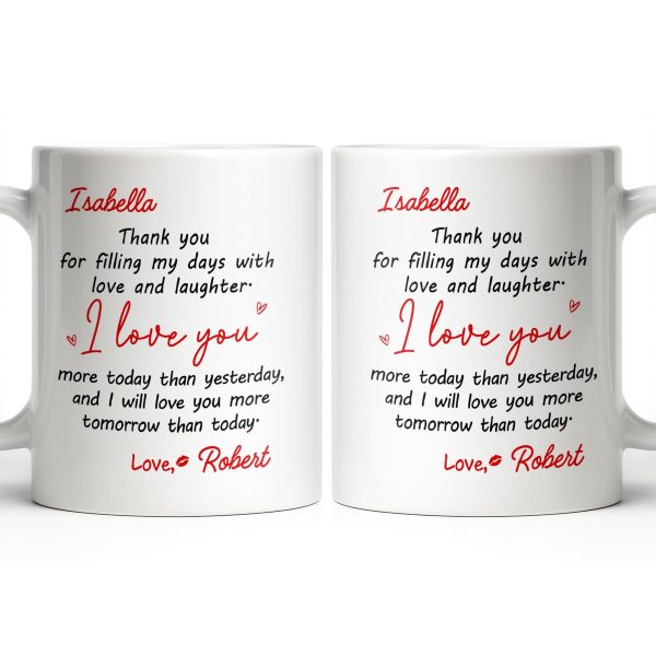 Thank You For Filling My Days With Hearts - Personalized Custom Coffee Mug - CPL1374_MG Thank You For Filling My Days With Hearts - Personalized Custom Coffee Mug - CPL1374_MG