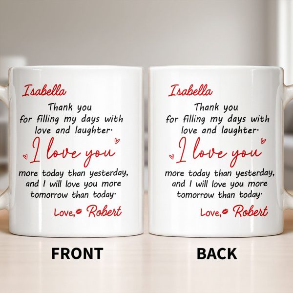 Thank You For Filling My Days With Hearts - Personalized Custom Coffee Mug - CPL1374_MG Thank You For Filling My Days With Hearts - Personalized Custom Coffee Mug - CPL1374_MG