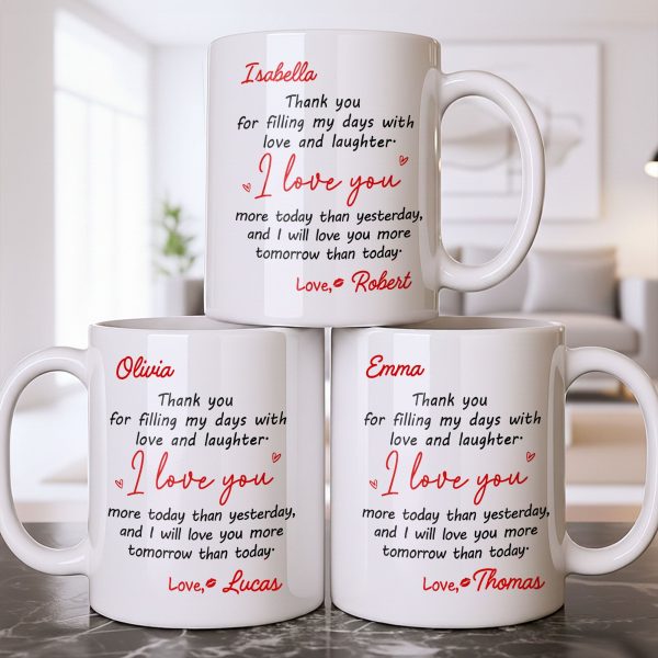 Thank You For Filling My Days With Hearts - Personalized Custom Coffee Mug - CPL1374_MG Thank You For Filling My Days With Hearts - Personalized Custom Coffee Mug - CPL1374_MG