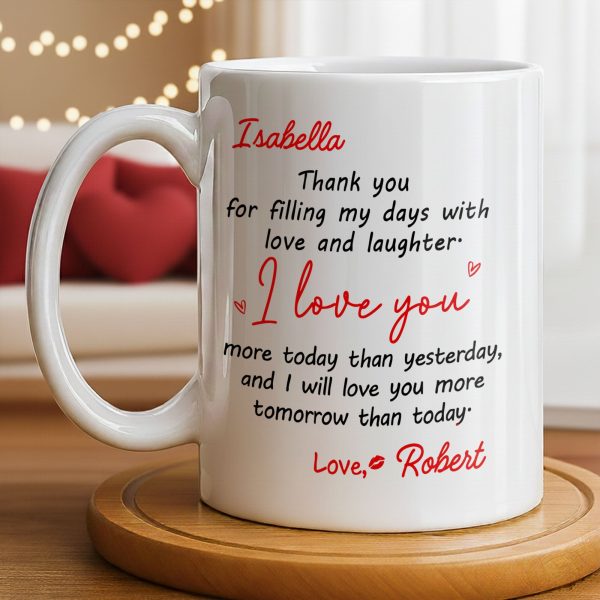 Thank You For Filling My Days With Hearts - Personalized Custom Coffee Mug - CPL1374_MG Thank You For Filling My Days With Hearts - Personalized Custom Coffee Mug - CPL1374_MG