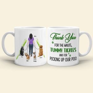 Thank You For The Walks- Gift For Dog Lovers- Personalized Coffee Mug- Dog Lovers Mug