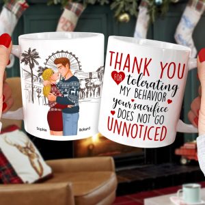 Thank You For Tolerating My Behavior-Personalized Coffee Mug- Couple Gift- Couple Coffee Mug