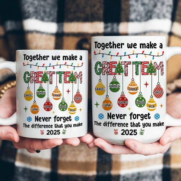 Thank You Gifts Employee Appreciation - Together We Make A Great Team - Personalized Mug