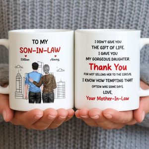 Thank You Son-In-Law For Not Selling My Daughter - Personalized Custom Coffee Mug - SILA007_MG