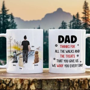 Thanks For All The Walks, Personalized Mug, Gifts For Dog Lover