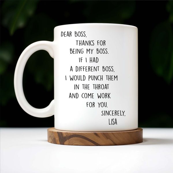 Thanks For Being My Boss Appreciation Coffee Mug - Personalized Custom Coffee Mug - COL028_MG
