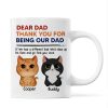 Thanks For Being Our Dad Watercolor Cute Cats Retro Personalized Mug Thanks For Being Our Dad Watercolor Cute Cats Retro Personalized Mug