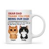 Thanks For Being Our Dad Watercolor Cute Cats Retro Personalized Mug Thanks For Being Our Dad Watercolor Cute Cats Retro Personalized Mug