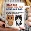 Thanks For Being Our Dad Watercolor Cute Cats Retro Personalized Mug Thanks For Being Our Dad Watercolor Cute Cats Retro Personalized Mug