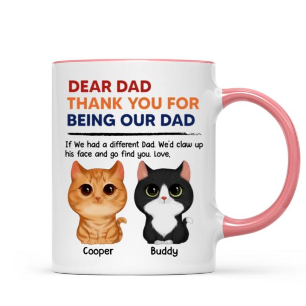 Thanks For Being Our Dad Watercolor Cute Cats Retro Personalized Mug Thanks For Being Our Dad Watercolor Cute Cats Retro Personalized Mug