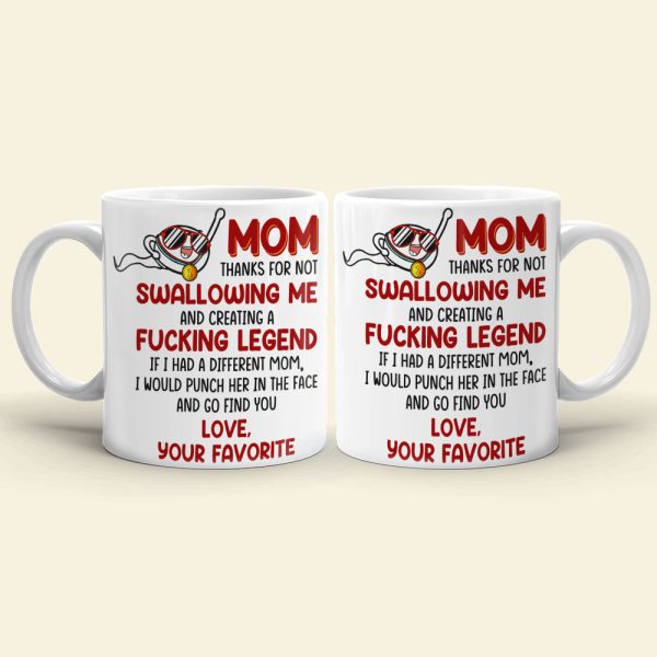 Thanks For Not Swallowing Me Personalized Mug, Funny Mother's Day Gifts Thanks For Not Swallowing Me Personalized Mug, Funny Mother's Day Gifts