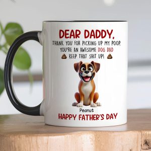 Thanks For Picking Up My Poop Dad Cute Cartoon Dogs Personalized Mug