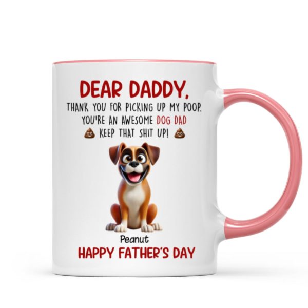 Thanks For Picking Up My Poop Dad Cute Cartoon Dogs Personalized Mug