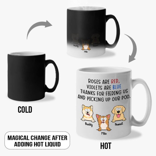 Thanks For Picking Up Our Poo - Dog Personalized Color Changing Mug - Gift For Pet Owners, Pet Lovers Thanks For Picking Up Our Poo - Dog Personalized Color Changing Mug - Gift For Pet Owners, Pet Lovers