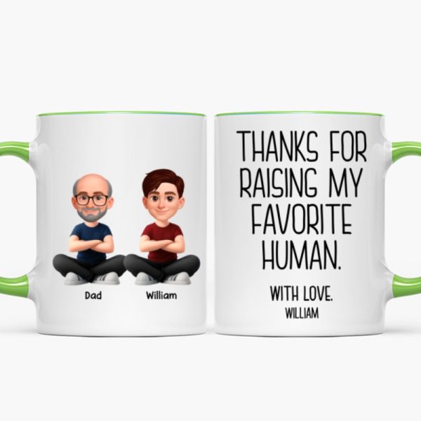 Thanks for Raising My Favorite Human - Personalized Mug - Christmas Gift for Mother-in-Law, Father-in-Law