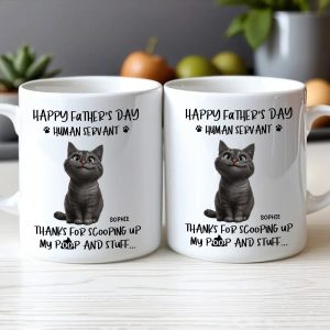 "Thanks for Scooping My Poop" Father's Day White Ceramic Mug Custom Pet Design for Dad